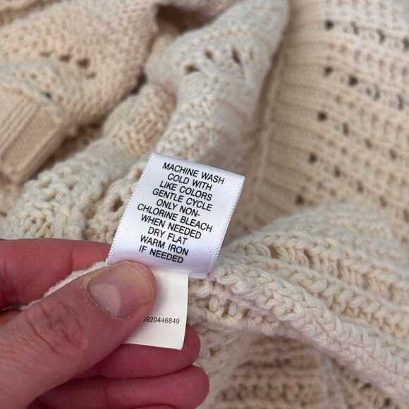 Sonoma Cardigan Vest Medium Cream Crochet Sheer Festival Farmhouse‎ Cottage Boho - Picture 9 of 9
